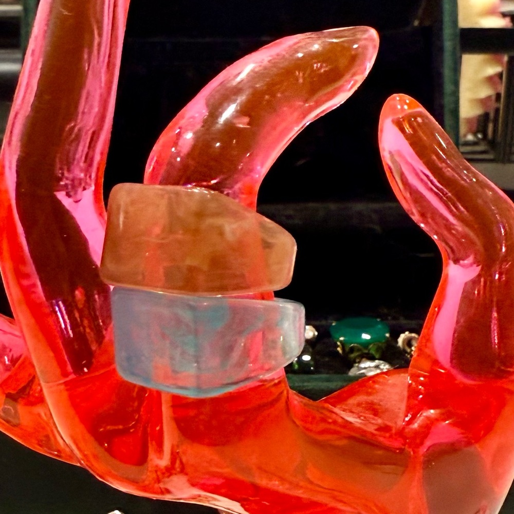 Assorted Resin Rings in Blue and Orange